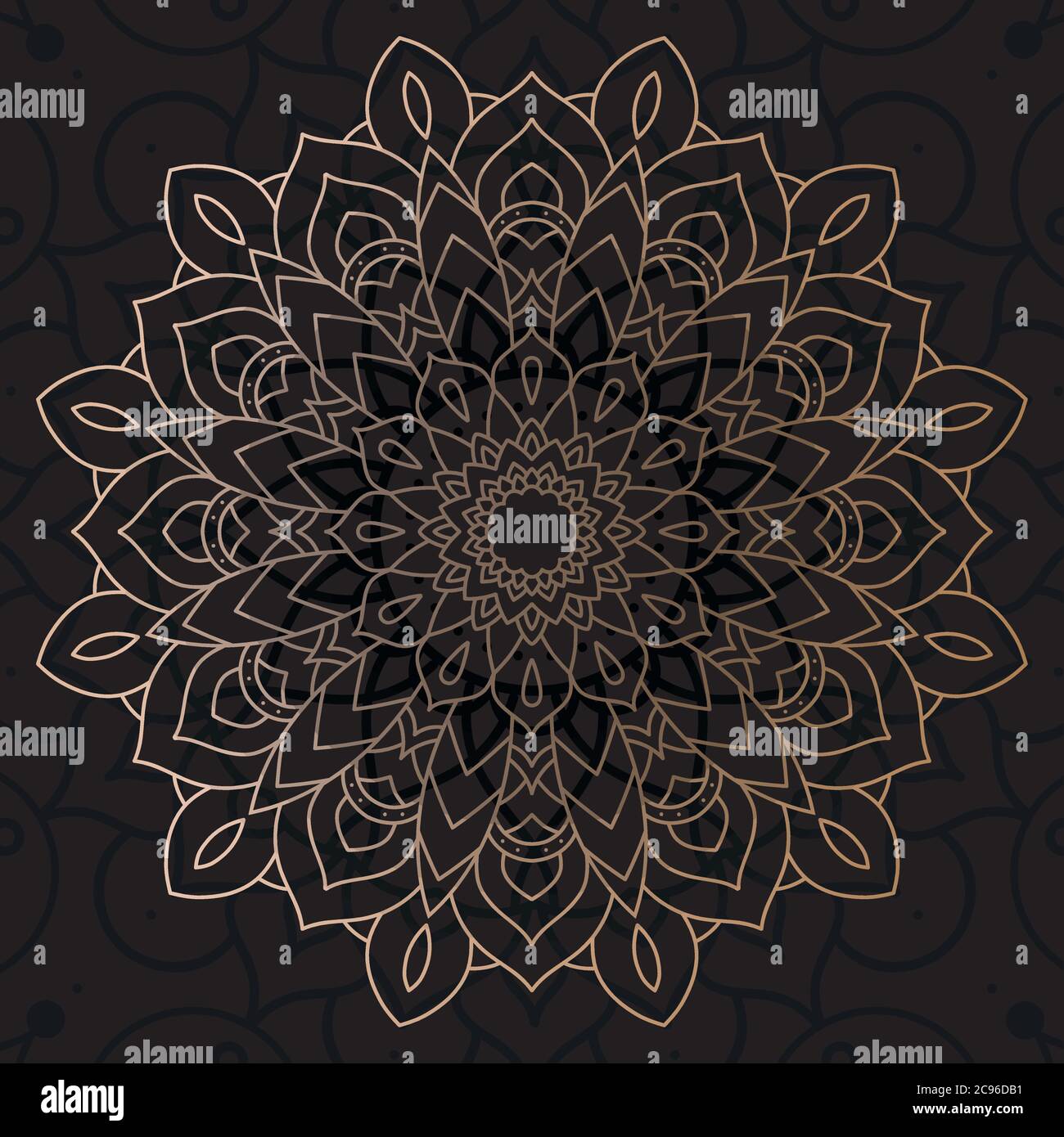 decorative floral mandala with black background vector illustration ...