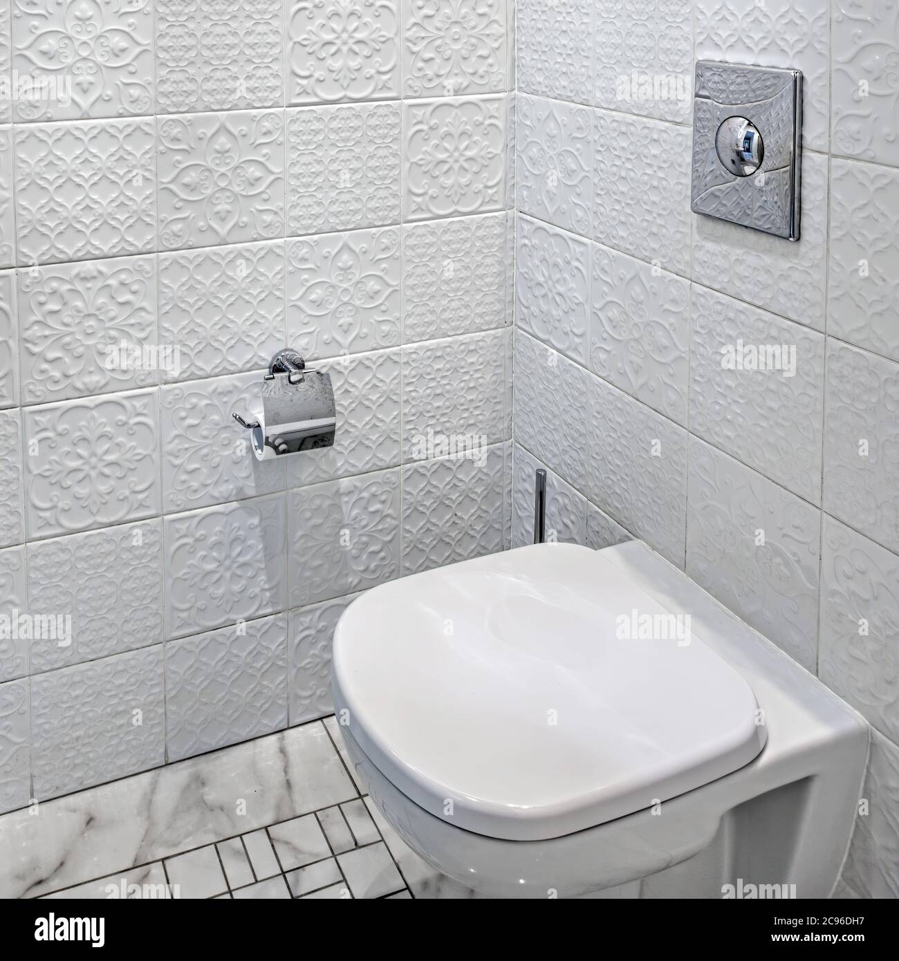 New ceramic toilet bowl in modern bathroom Stock Photo - Alamy