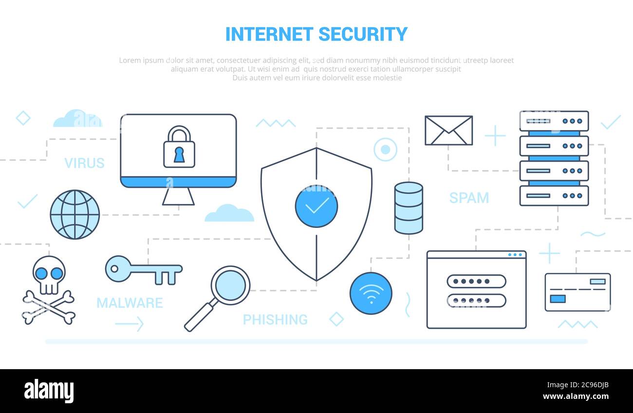 Secure access icon blue Stock Vector Images - Alamy