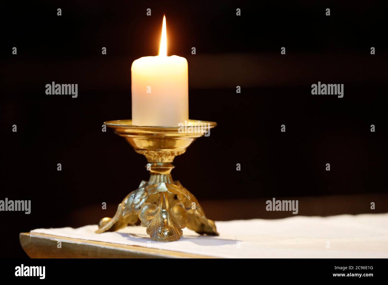 Church candle. Sallanches. France Stock Photo Alamy