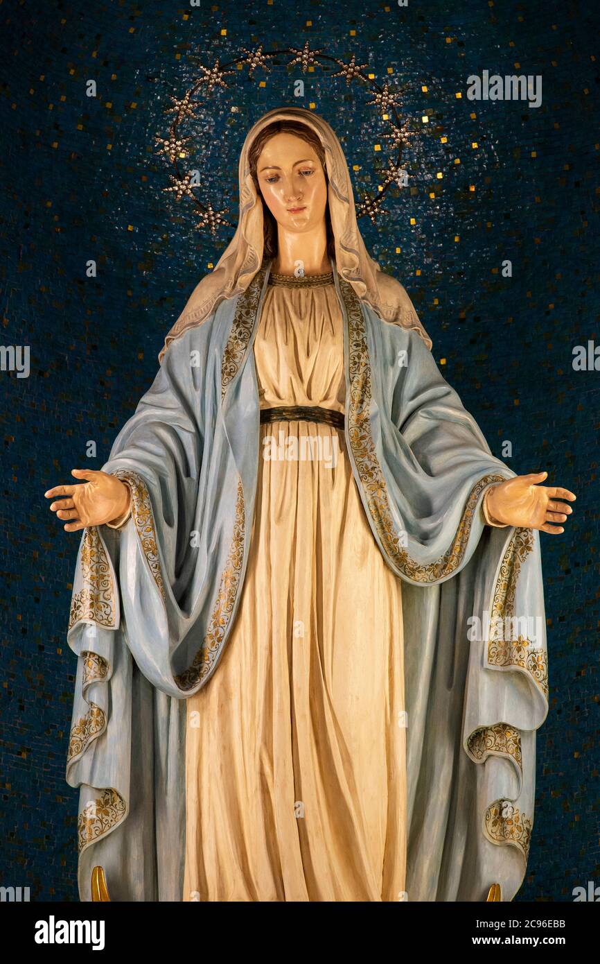 Virgin Mary statue in the Immaculate Conception Church inside Saint