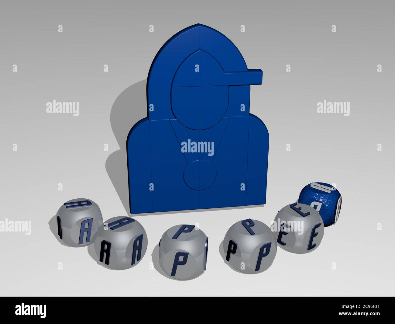 3D illustration of rapper graphics and text around the icon made by ...
