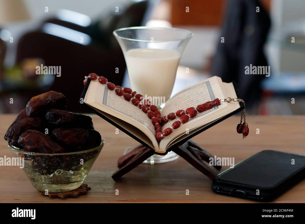 Traditional meal for iftar in time of Ramadan after the fast has been broken.  France. Stock Photo