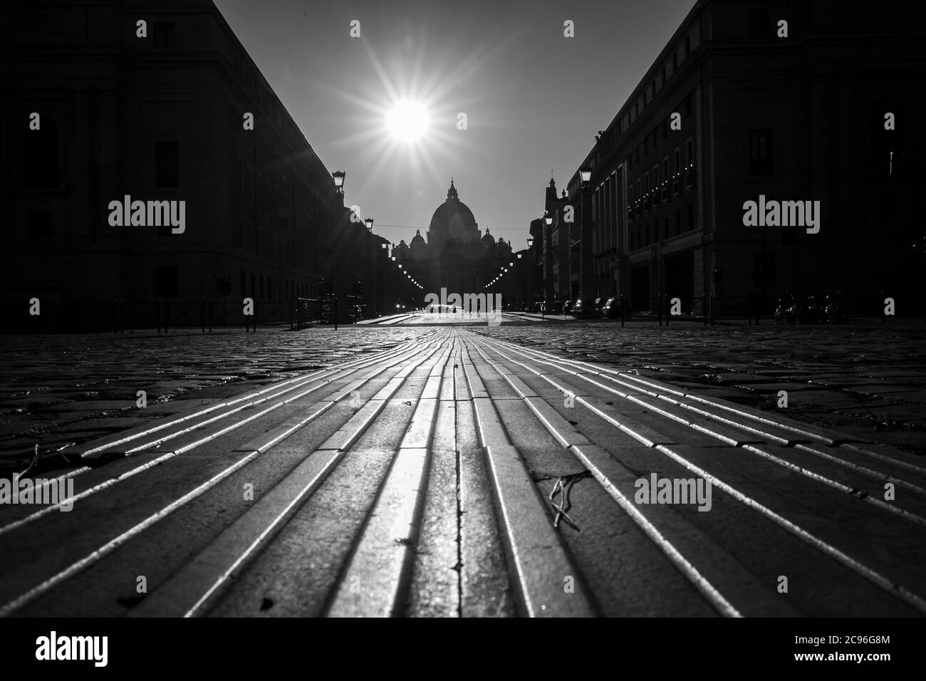 Lockdown in Saint Peter's square during COVID-19 epidemic. Rome, Italy. Stock Photo