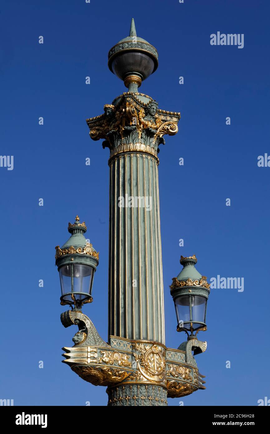 Lamp on Place de la Concorde, Paris, France Stock Photo