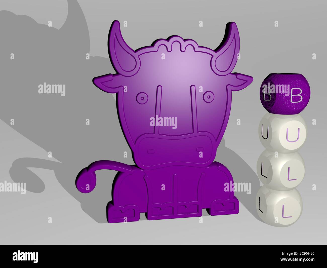 3D illustration of BULL graphics and text around the icon made by ...