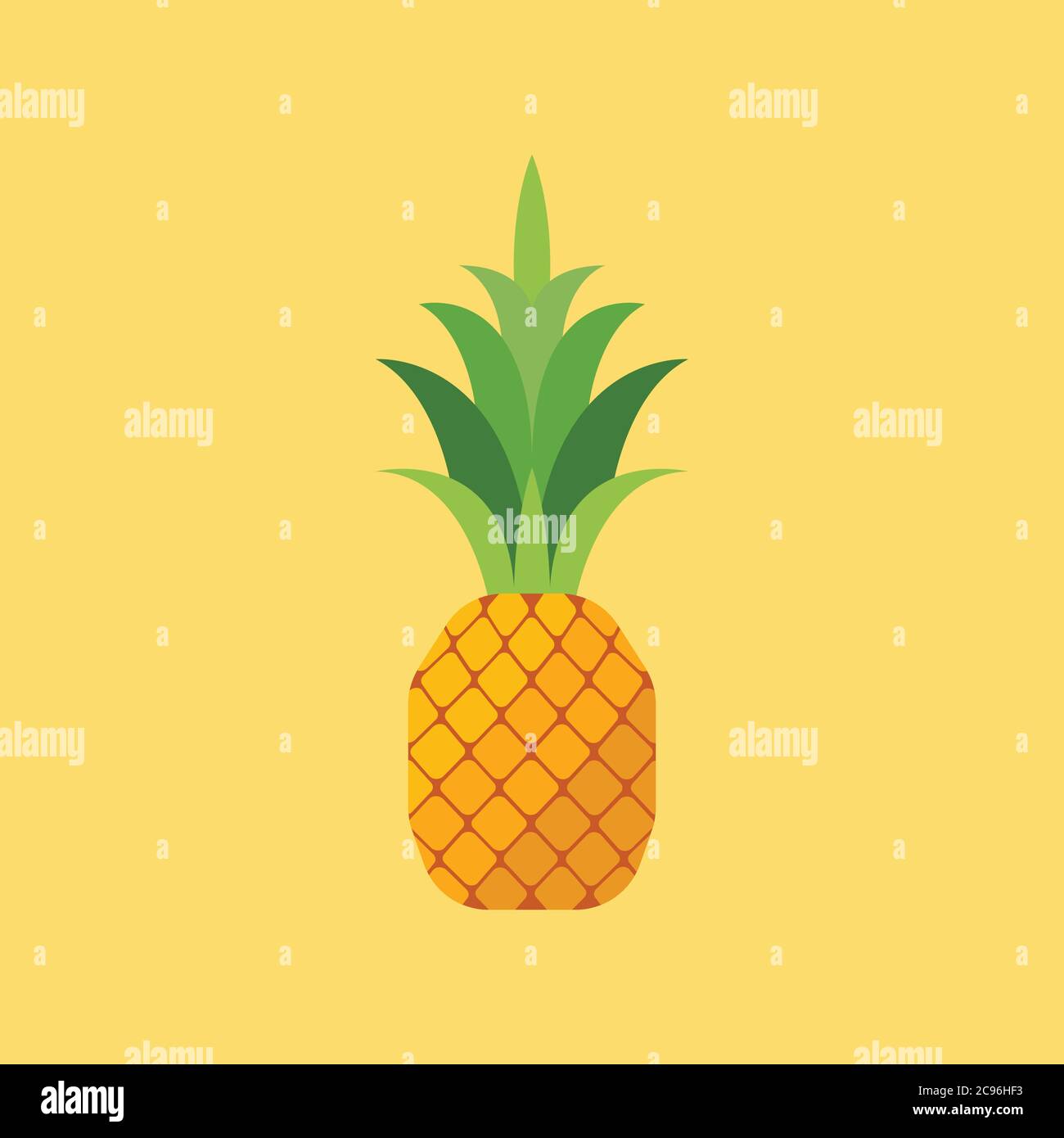 Pineapple in flat style. Vector illustration Stock Vector