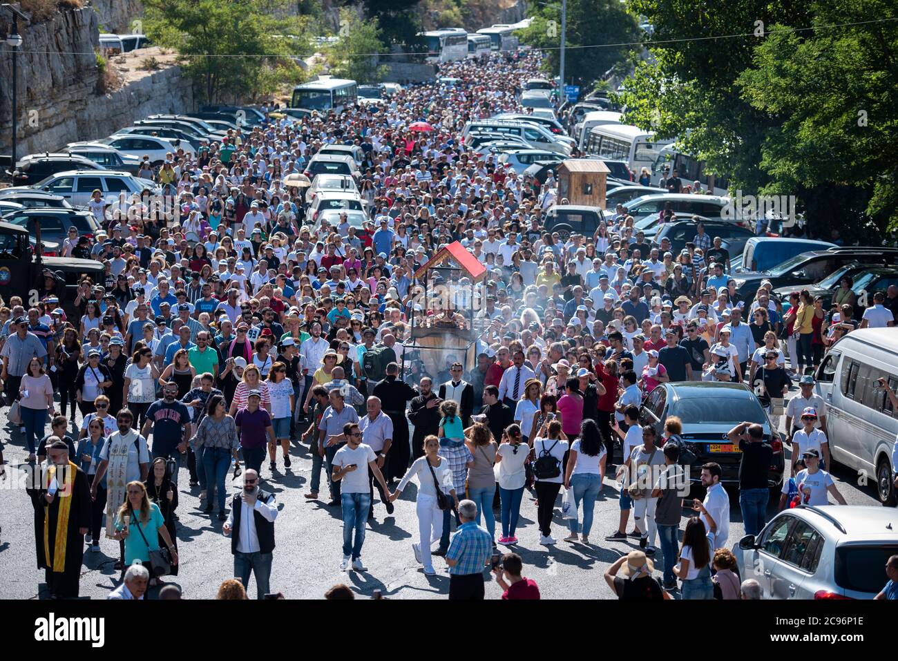 Christian procession in the town of Annaya in northern Lebanon from the