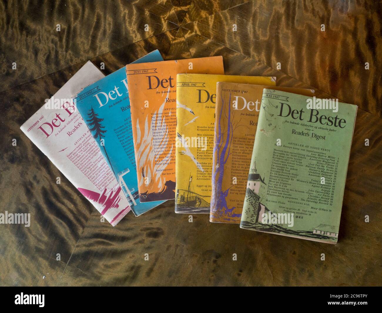 'Det Beste', the Norwegian edition of Reader´s Digest magazine, a colorful selection from 1947 Stock Photo