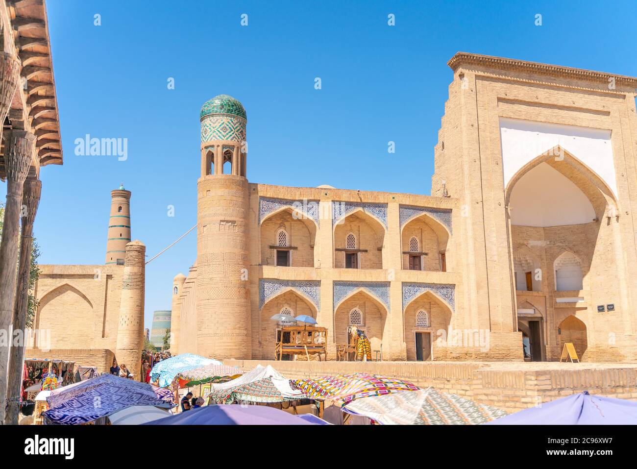 The view of famous bazaar street in Khiva Stock Photo