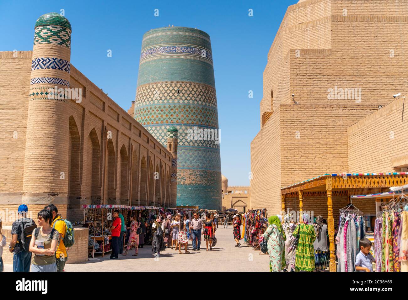 Khiva/Uzbekistan:08.20.2019-The view o famous bazaar street in Khiva Stock Photo