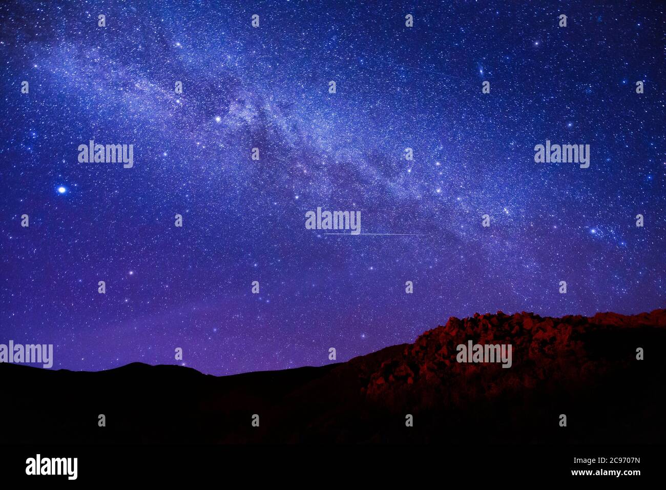 Mauna Kea Milky way in Big island after sunset Stock Photo - Alamy