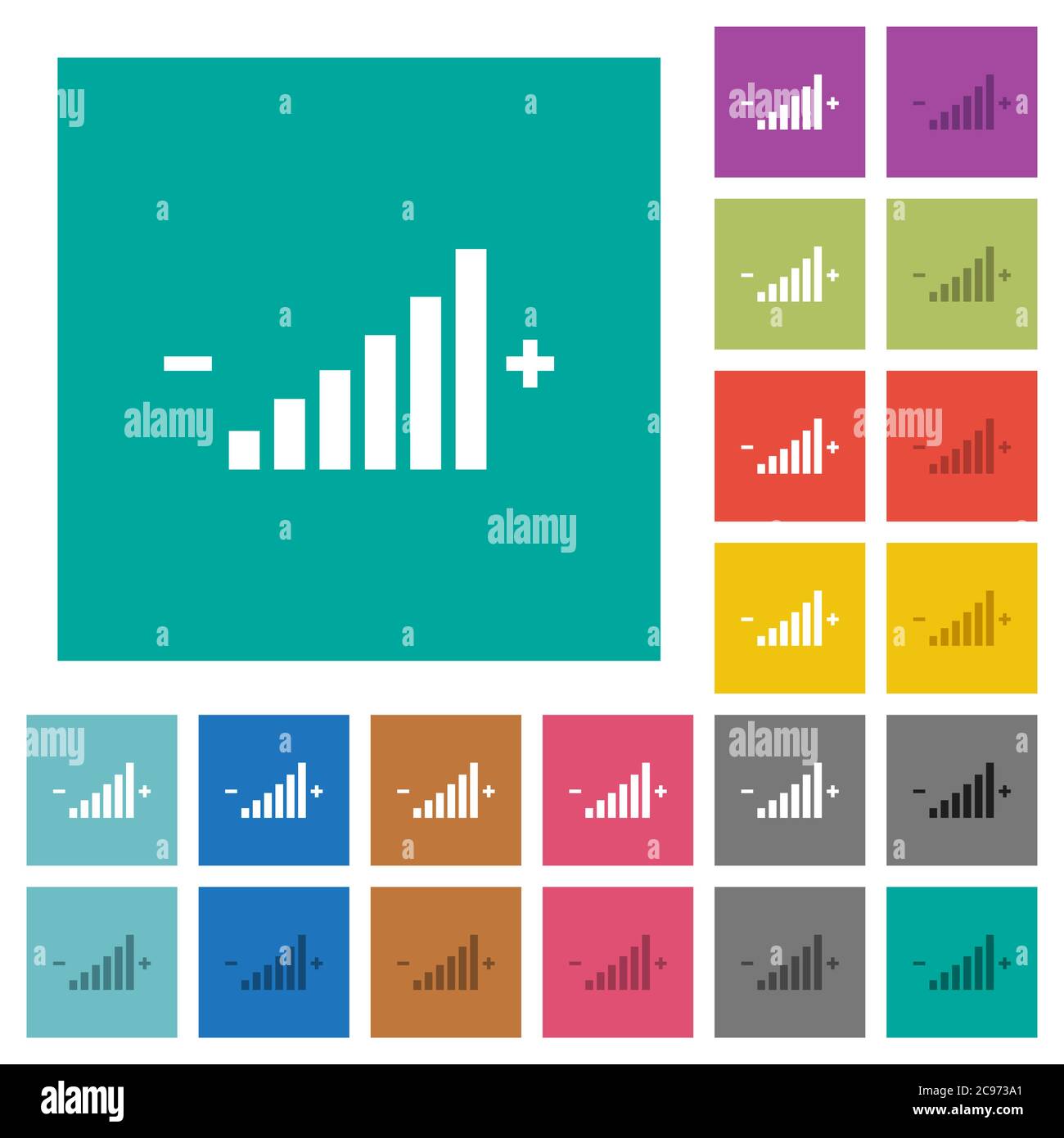 Control element multi colored flat icons on plain square backgrounds ...