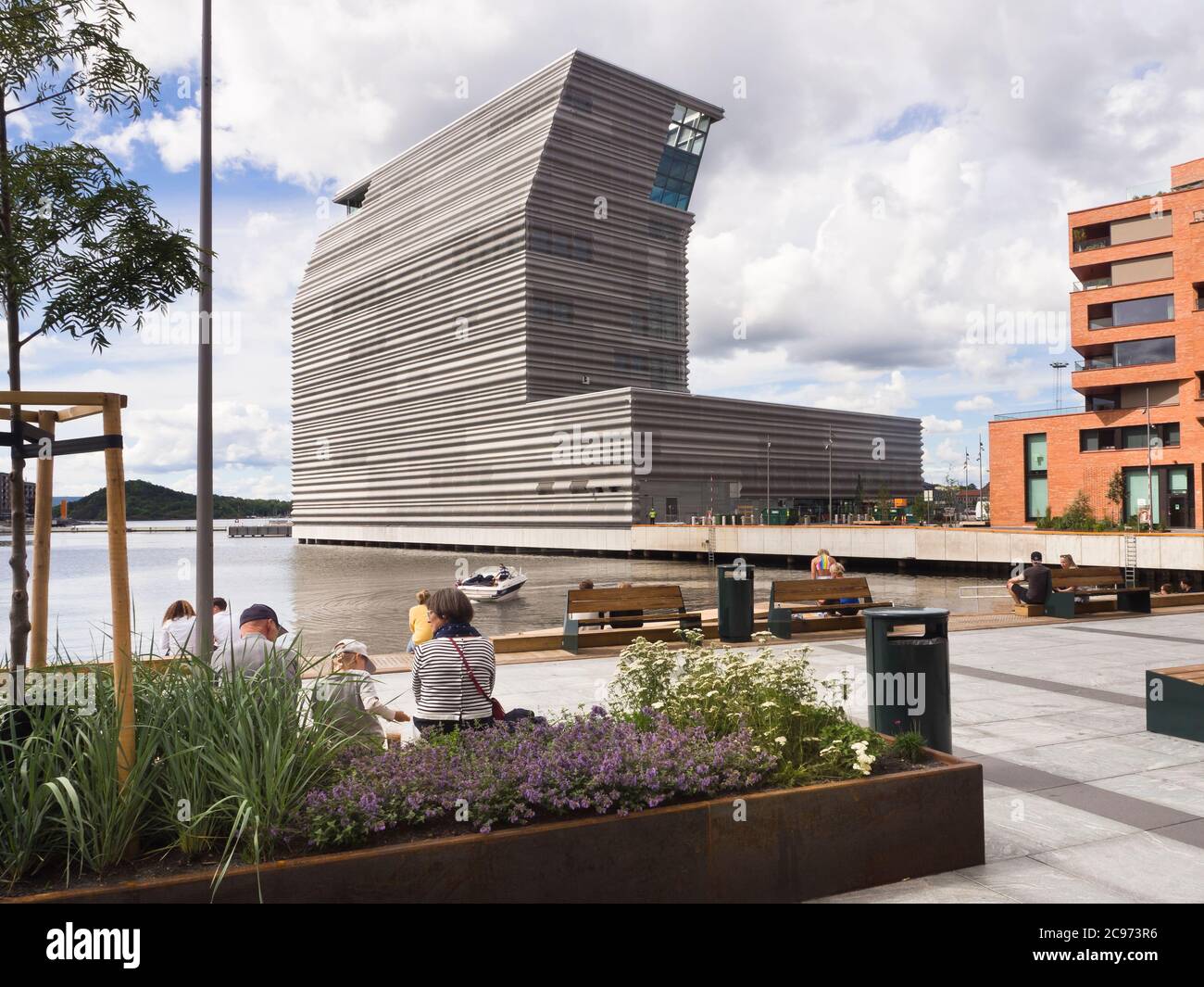 New Munch museum in Bjorvika Oslo Norway nearly ready for opening. The building named Lambda is designed by the Spanish architects estudio Herreros Stock Photo