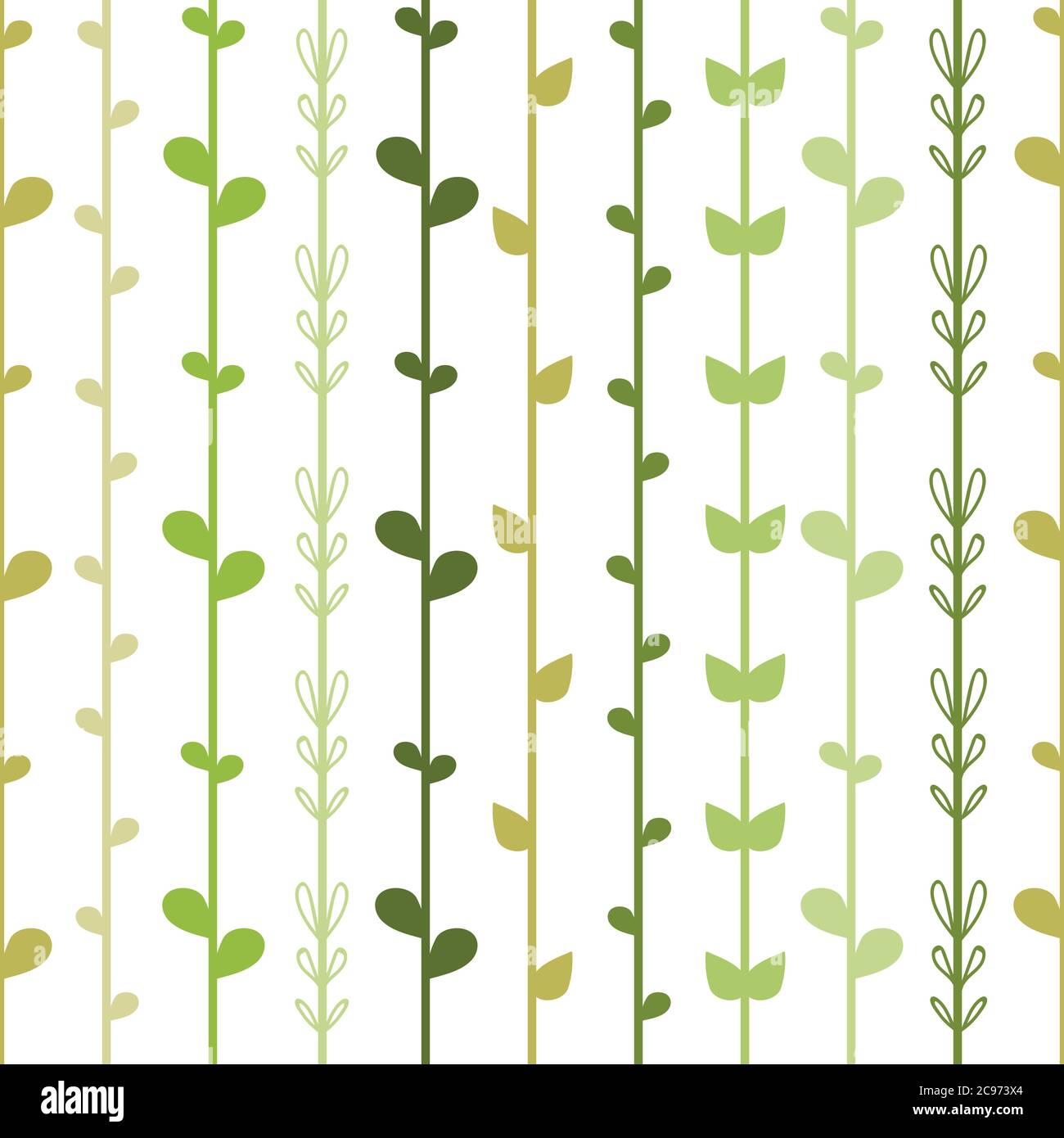 Seamless floral background with green herb strings. Ivy on white ...
