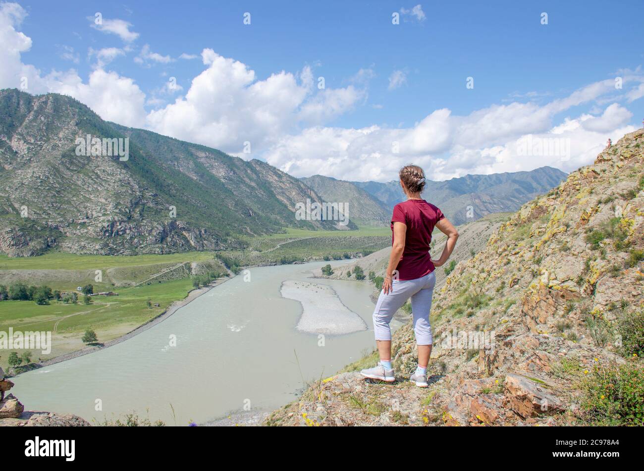 Woman in altai mountains hi-res stock photography and images - Alamy