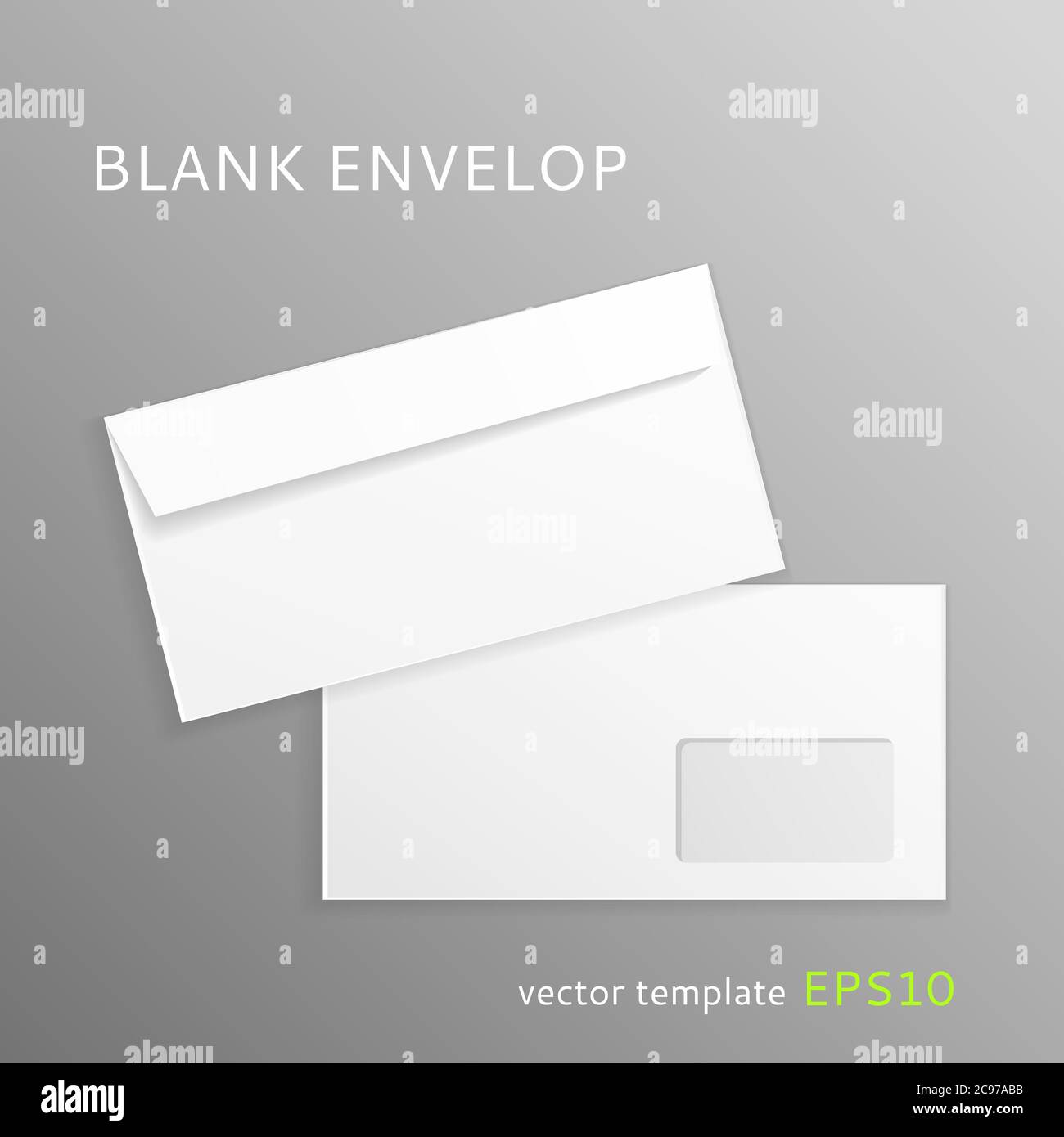 Vector blank envelope isolated on gray background Stock Vector Image