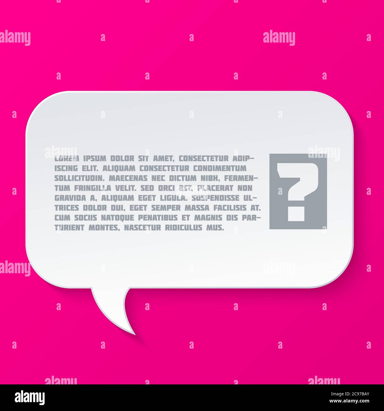 Vector paper Speech Bubble with text on glaring pink background Stock ...