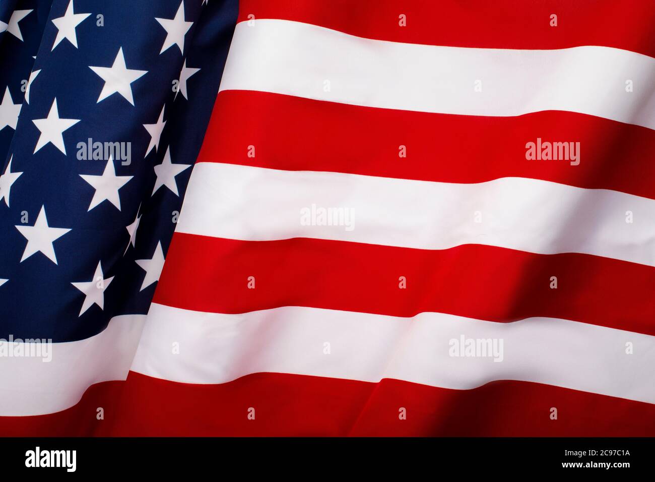 Waving American flag with stars and stripes, independence Stock Photo ...