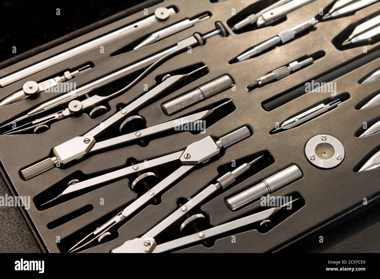 Technical drafting tools, Pantograph, rulers, compass, calculator and other  paraphernalia, Technology Museum, Berlin, Germany Stock Photo - Alamy