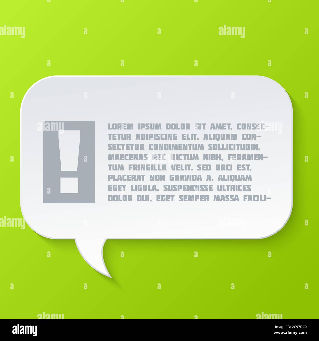 Vector paper Speech Bubble with text on glaring green background Stock ...