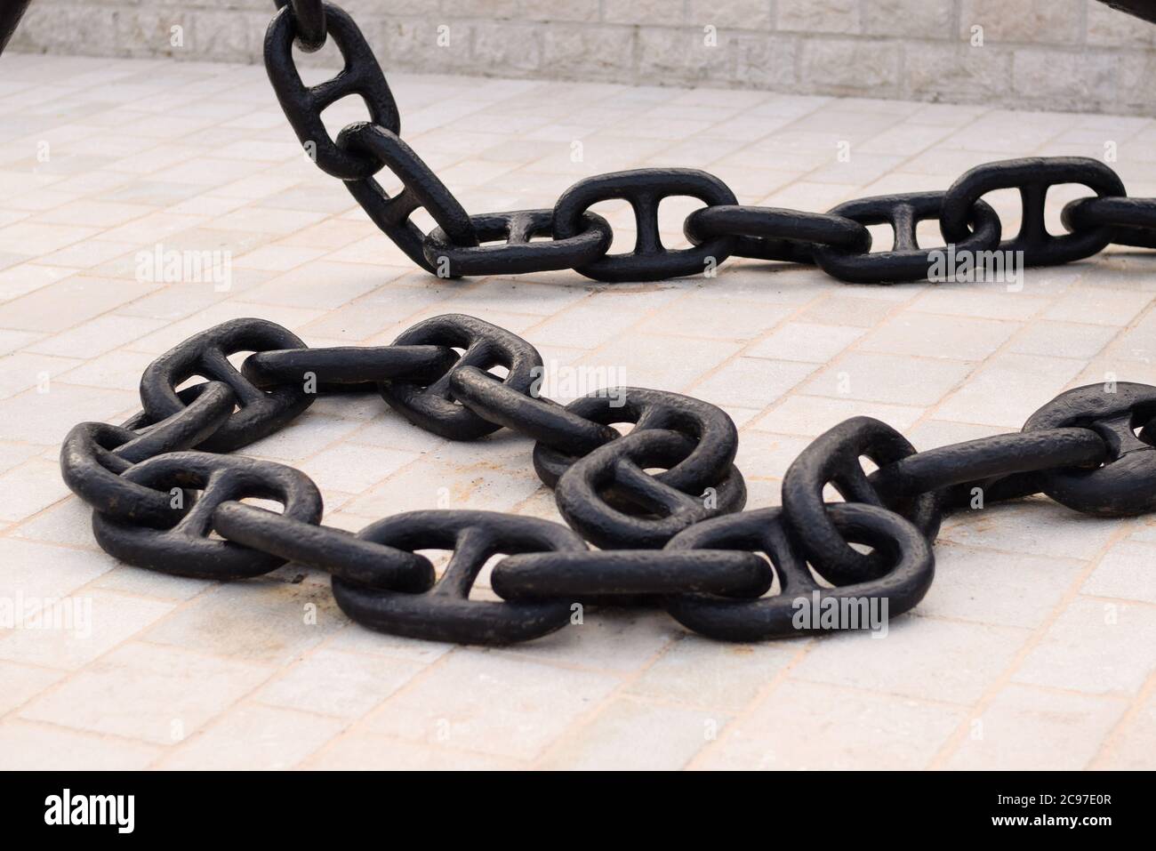 Strong black chain Stock Photo