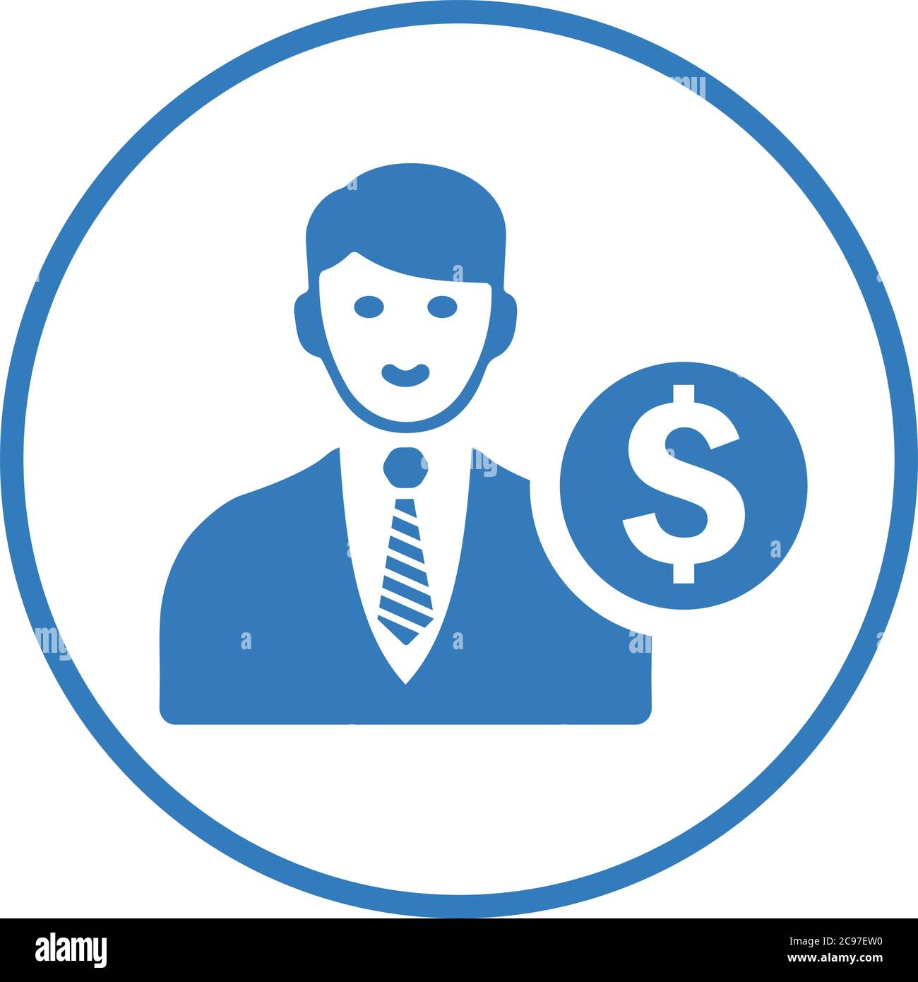 Businessman, investor icon, vector graphics for various use. Thank you. Stock Vector