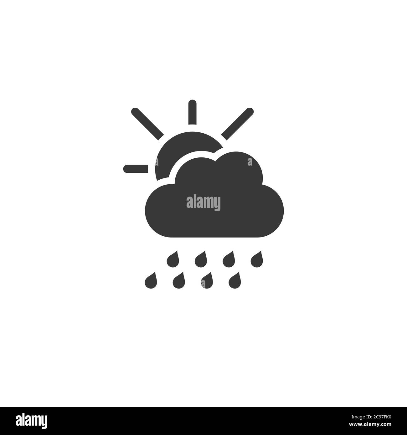 Weather icon heavy rain illustration Black and White Stock Photos ...