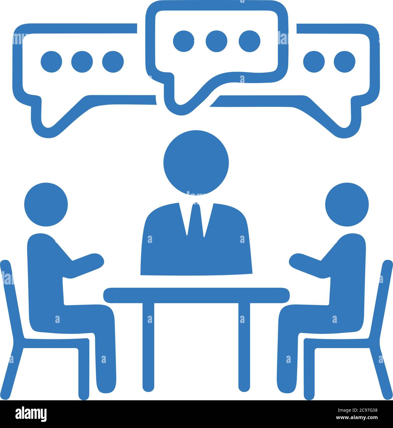 Discuss, meeting icon, vector graphics for various use. Thank you Stock