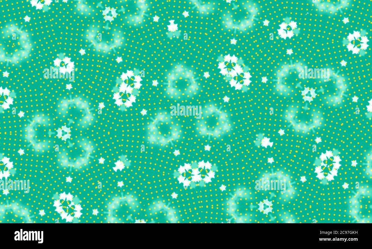 Green white kaleidoscope patterned background for wallpapers Stock Photo
