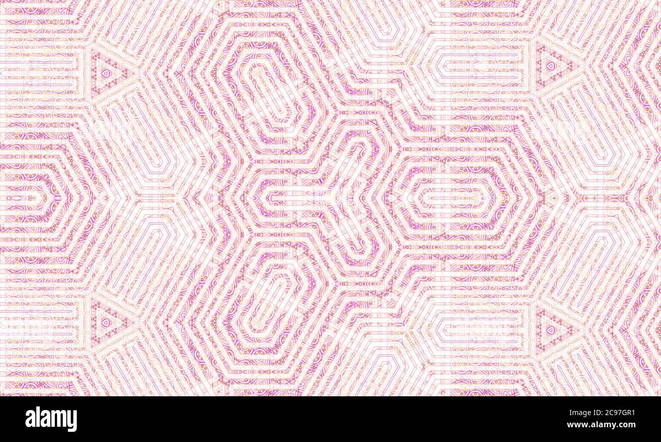 Pink white kaleidoscope patterned background for wallpapers Stock Photo
