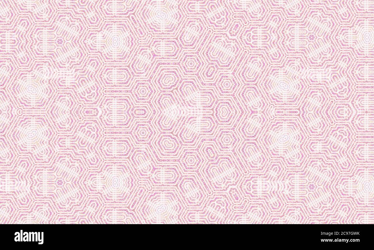Pink white kaleidoscope patterned background for wallpapers Stock Photo