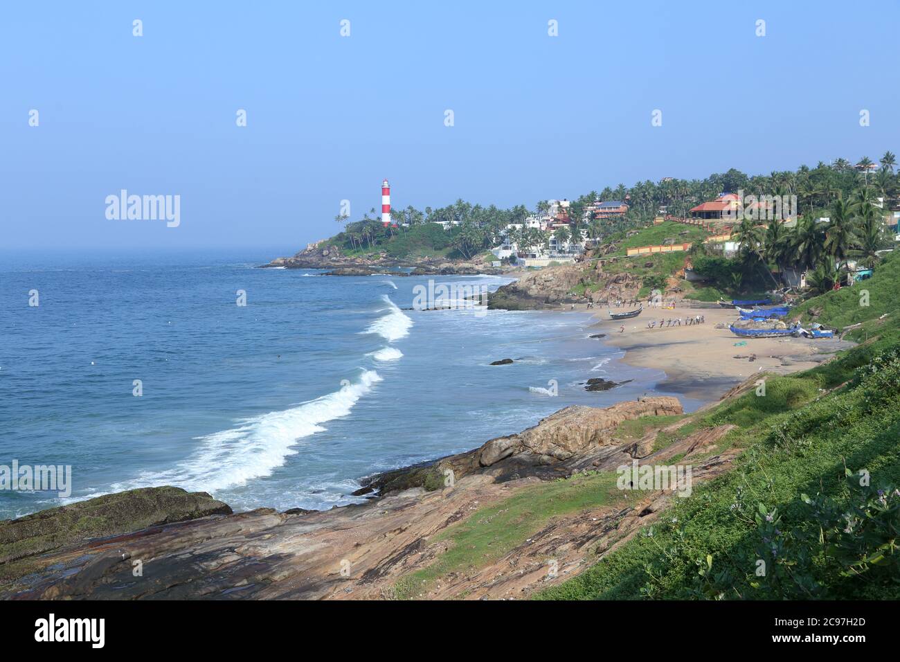 Vizhinjam, beach, light, House, Thiruvananthapuram, kerala, India Stock Photo
