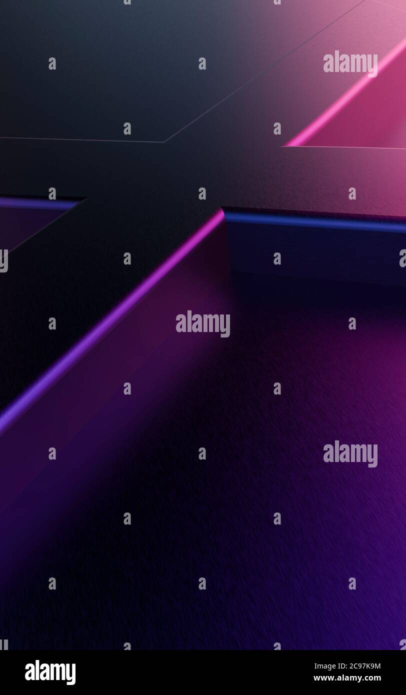 Purple Color Rendering Illustration of a 3d rendering of background design with crossing lines ...
