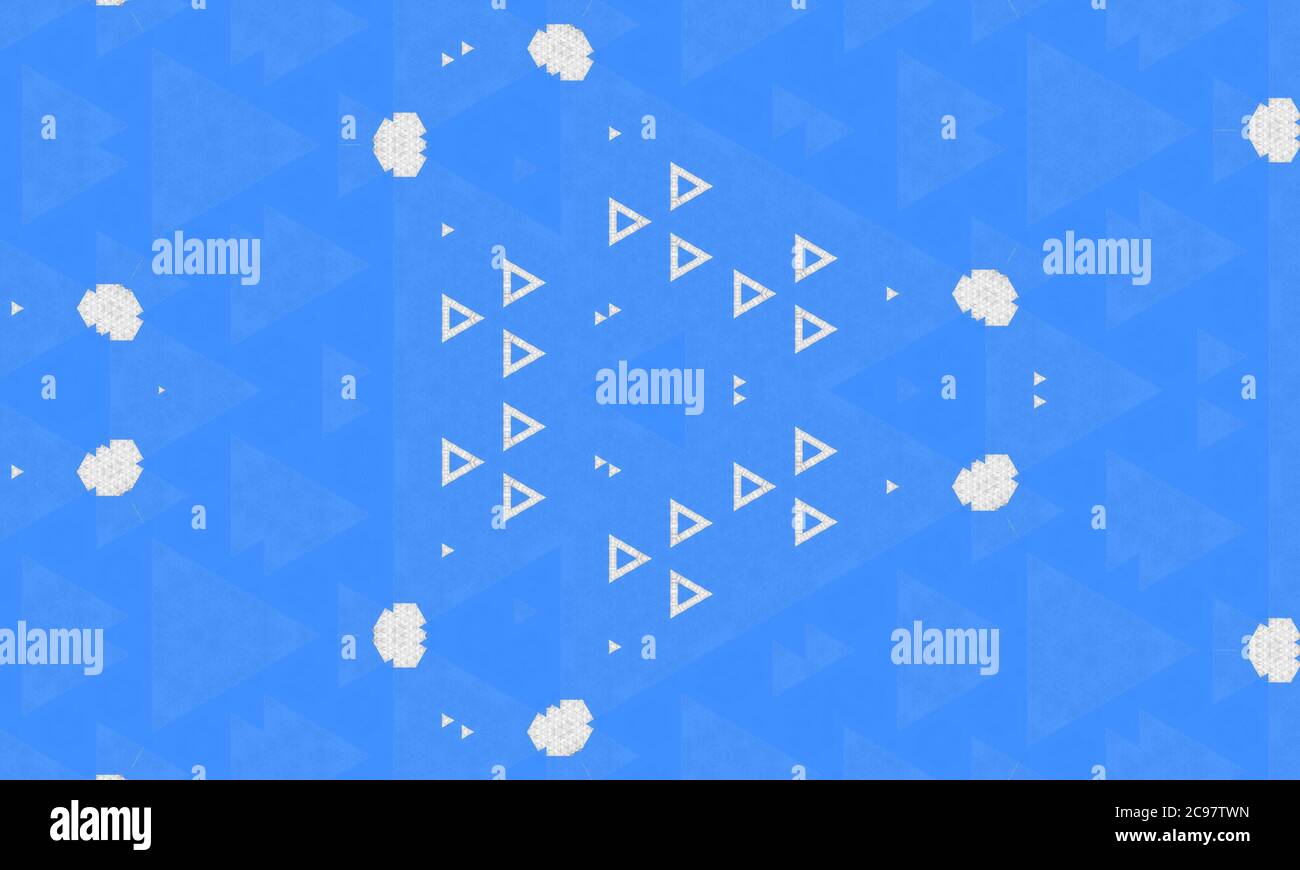 Blue white kaleidoscope patterned background for wallpapers Stock Photo