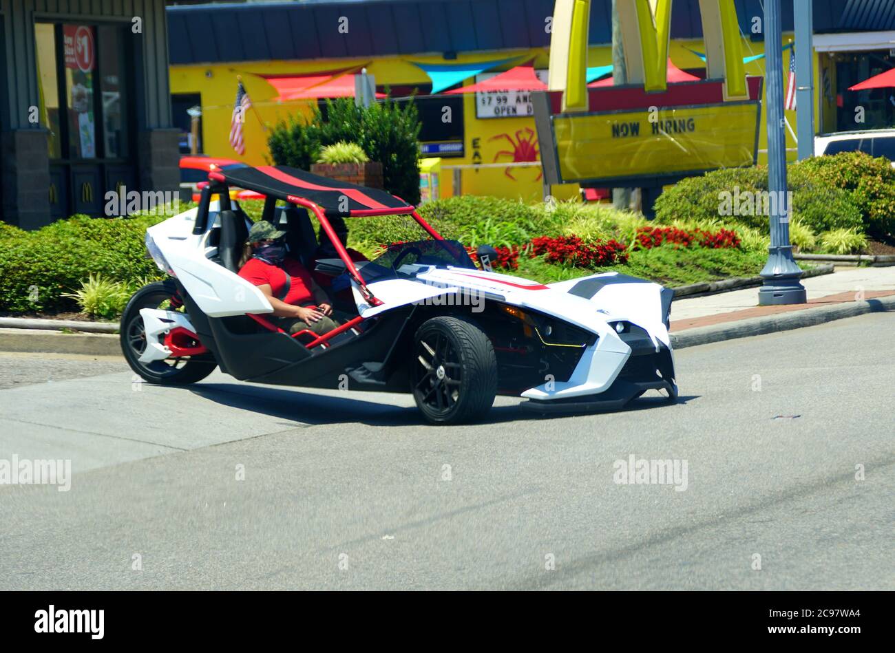Virginia Beach, U.S.A June 30, 2020 A threewheeled Polaris