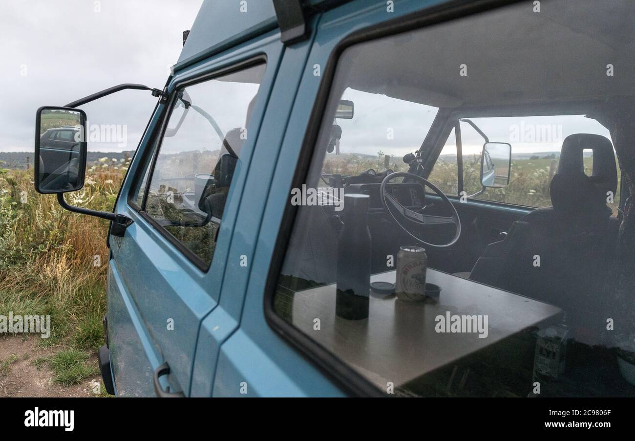 A classic VW campervan. Stock Photo