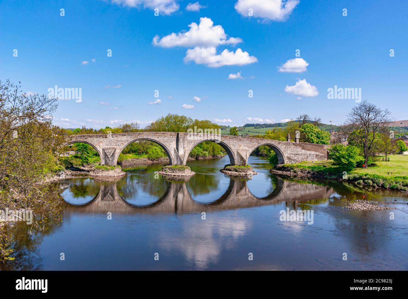 Stirling Old Bridge crossing the River Forth at Stirling in Scotland Stock Photo