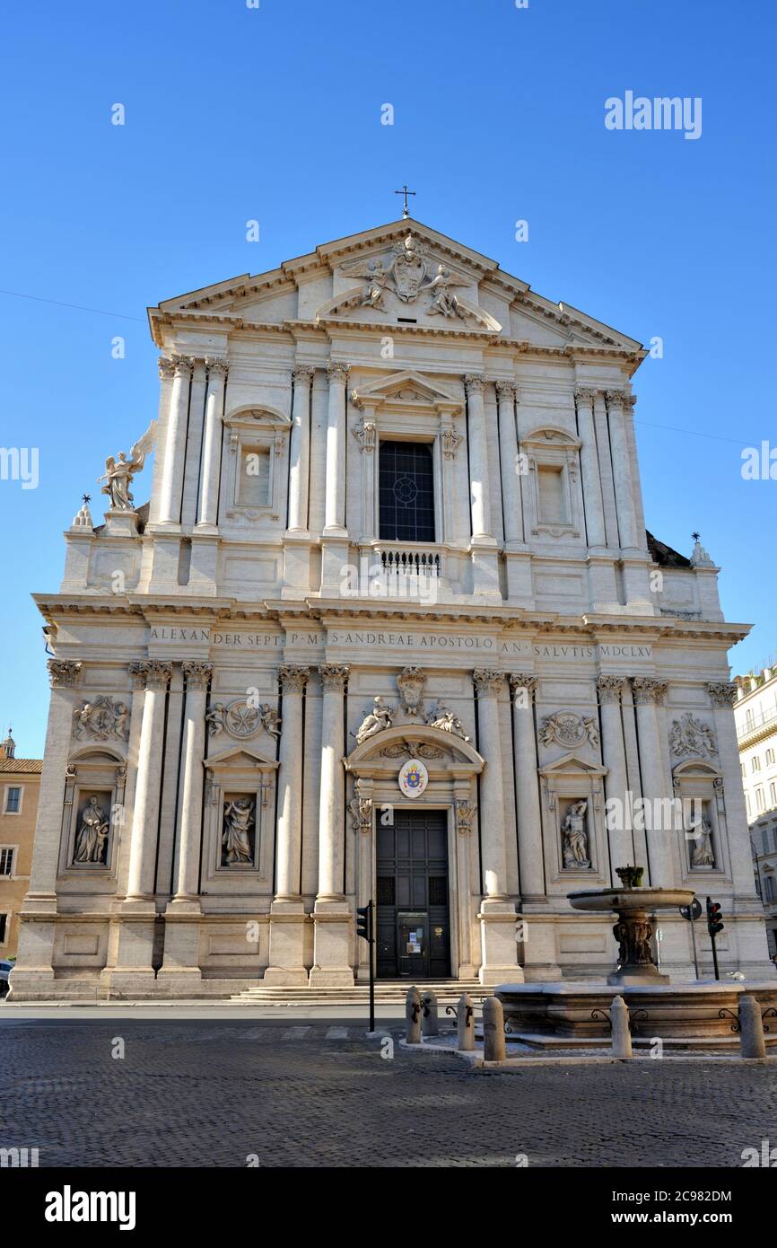 Italy, Rome, basilica of Sant'andrea della Valle, facade by Carlo Rainaldi Stock Photo