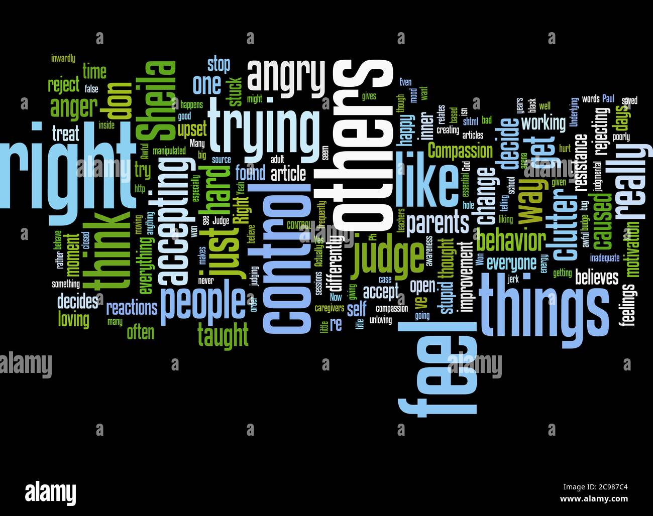 Word Cloud Summary Of Article What You Judge Won T Budge Stock Photo Alamy