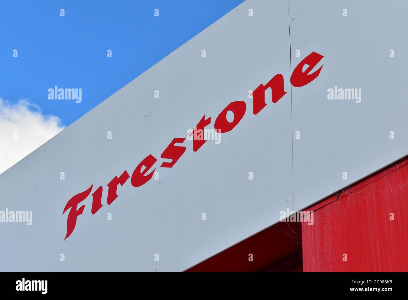 AUCKLAND, NEW ZEALAND - Nov 07, 2020: Auckland / New Zealand - July 11 2020: View of Firestone tires service in Howick industrial zone Stock Photo