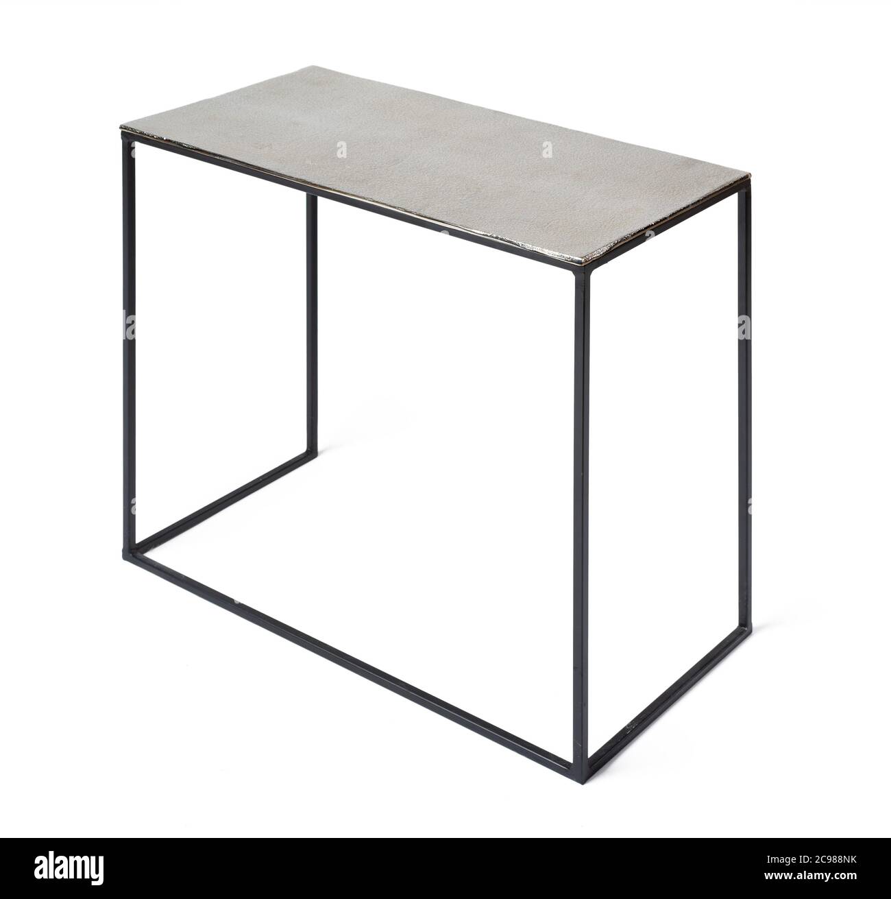 Stylish metal coffee table isolated on white Stock Photo Alamy