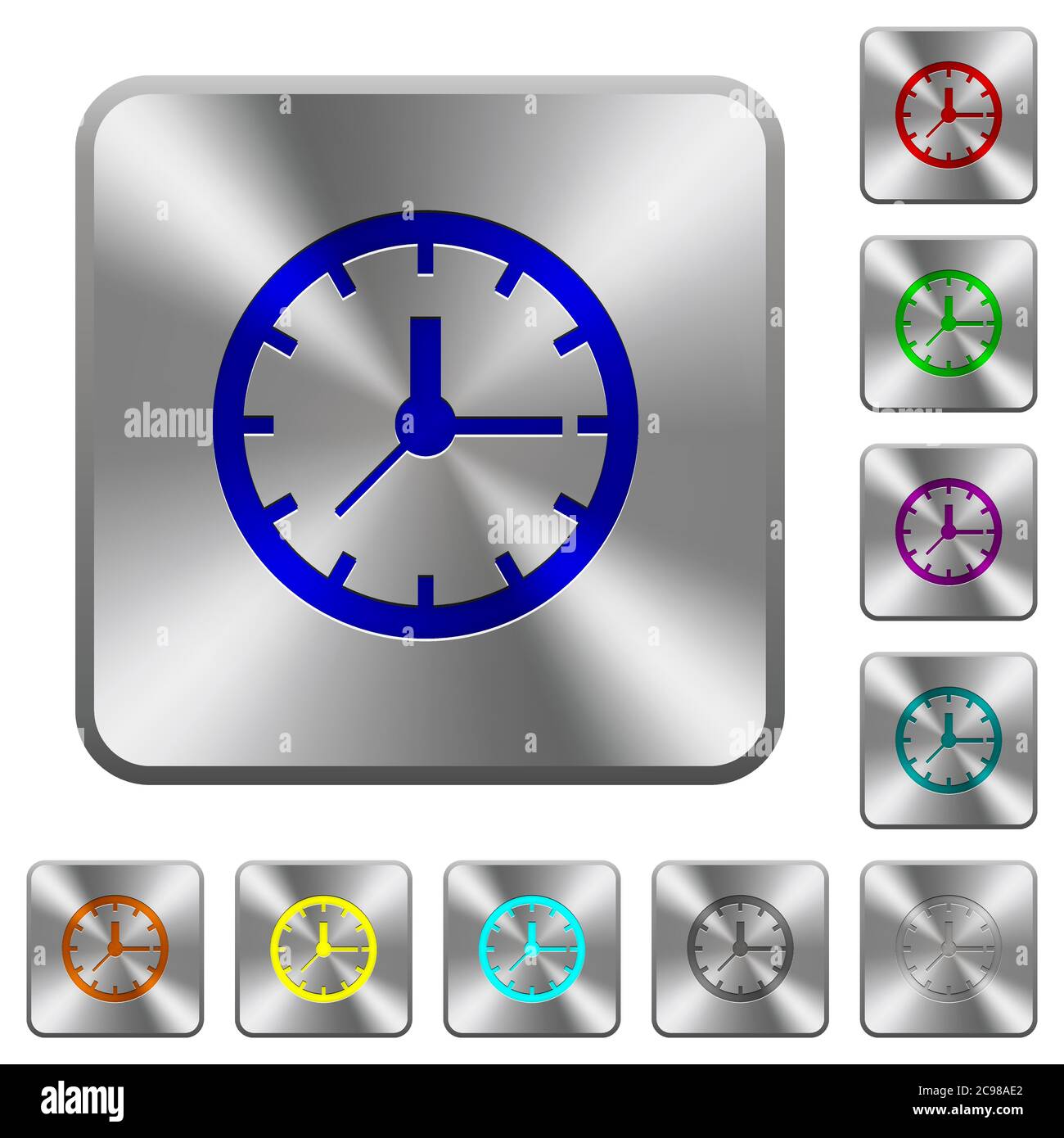 Silver and blue alarm clock Stock Vector Images - Alamy