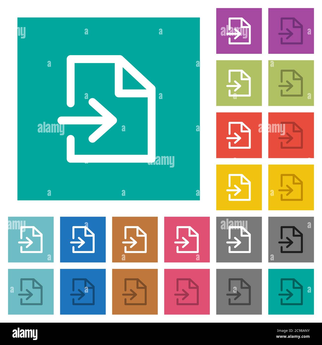 Import multi colored flat icons on plain square backgrounds. Included ...