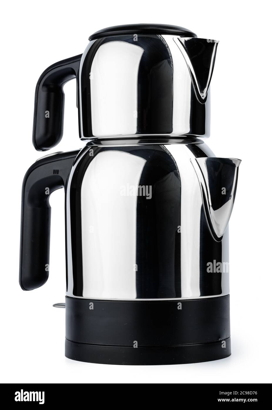 Metal double tea kettle isolated on white Stock Photo Alamy