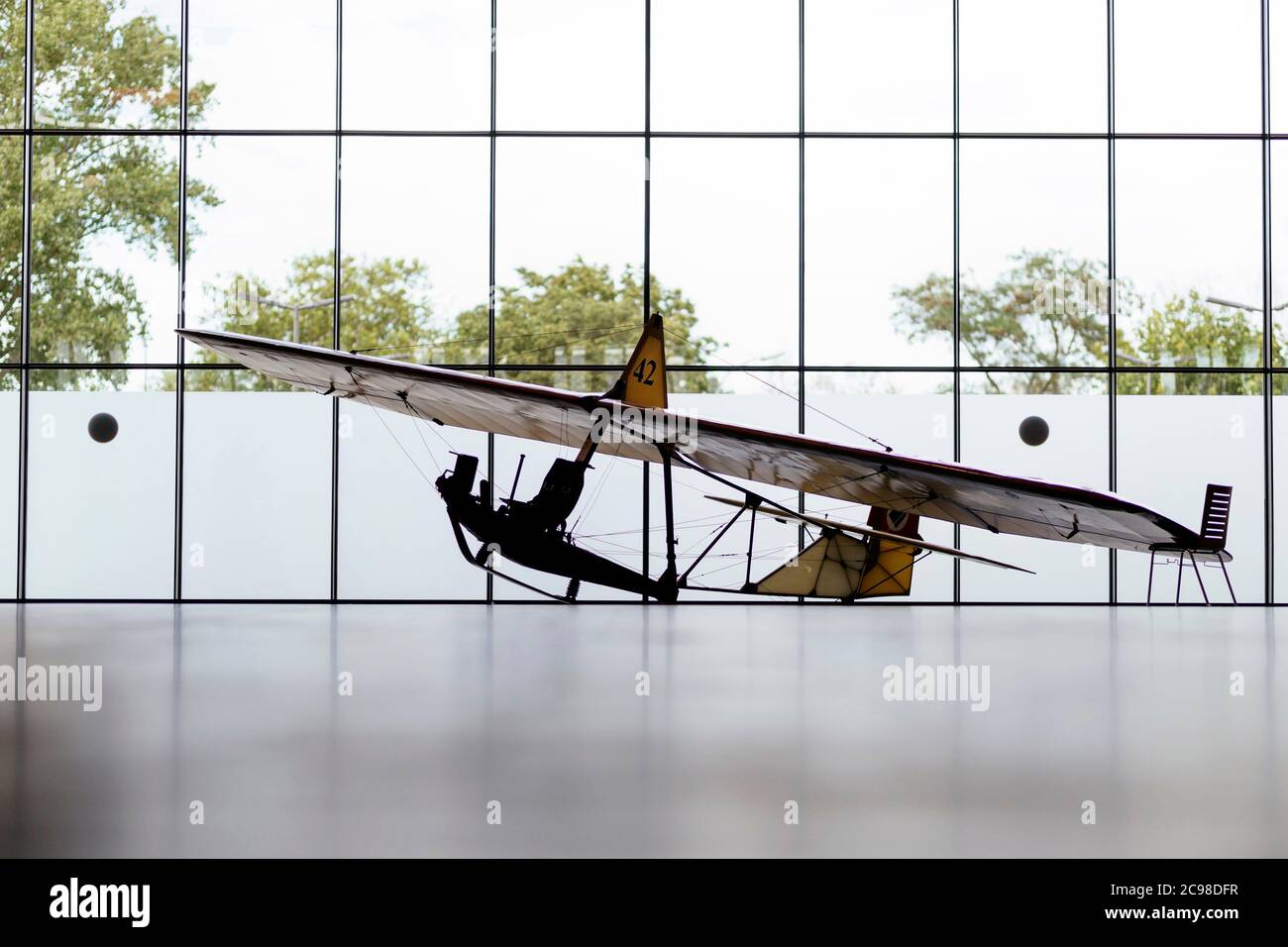 A SG 38 school glider, the most built aircraft for solo flight training in the 1940s, at Motorworld Koln Rheinland. Cologne, 07/27/2020 | usage worldwide Stock Photo