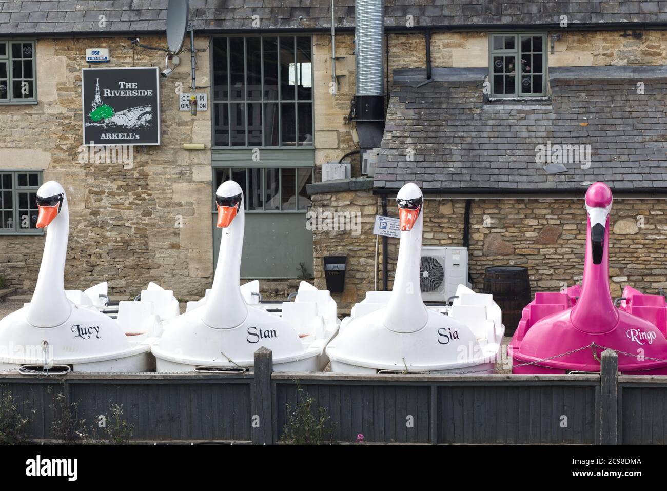 Swan Pedal Boats Stock Photo Alamy