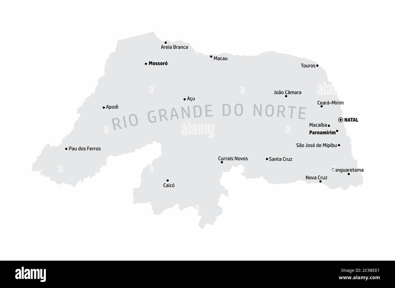 Rio Grande do Norte State map Stock Vector