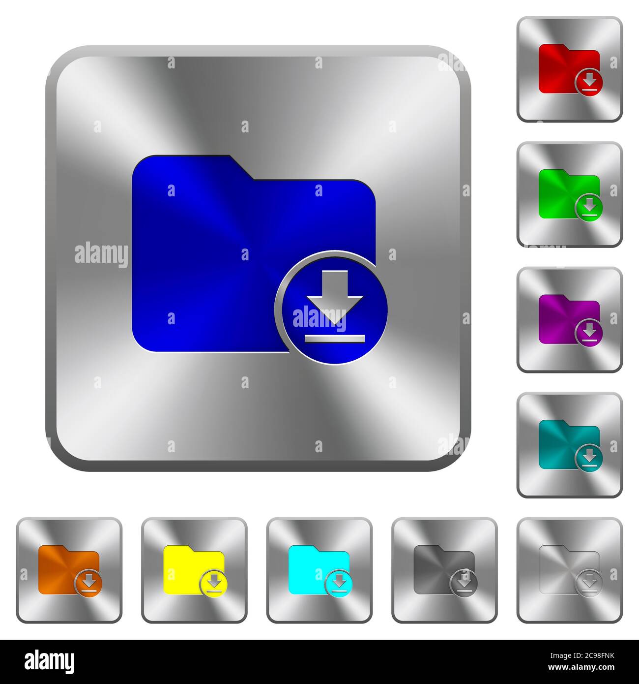 Download directory engraved icons on rounded square glossy steel ...