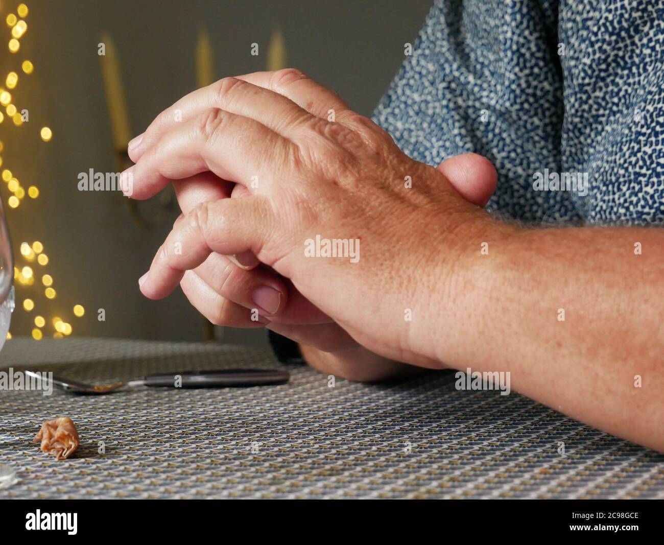 People like to get together at a meal to discuss things in a very friendly way Stock Photo